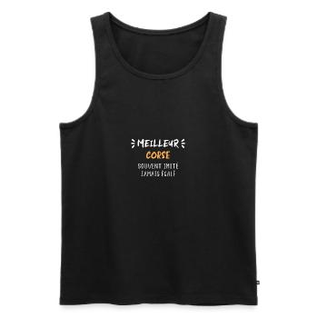 Meilleur corse - Débardeur bio Premium Homme - noir - Devant - AI Model Male 178 light (178cm)
