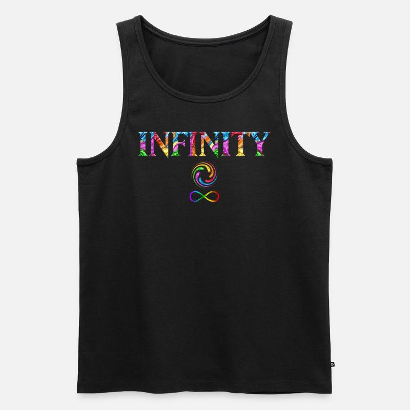 Infinity vert arc-en-ciel infinitésimation - Débardeur bio Premium Homme - noir