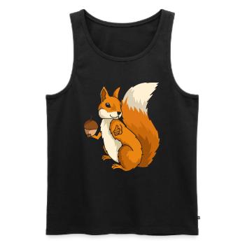 Eichhörnchen Nager Nagetier Waldbewohner Geschenk - Männer Premium Bio Tank Top - Schwarz - Vorne - AI Model Male 178 light (178cm)