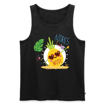 Azores Mode Azoren Modus Portugal Ananas Sommer - Männer Premium Bio Tank Top - Schwarz - Vorne - AI Model Male 178 light (178cm)
