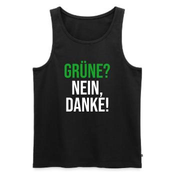 Grüne Nein Danke Anti Gegen Grünen Politik - Männer Premium Bio Tank Top - Schwarz - Vorne - Michal (187cm)