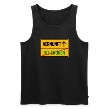 Anti Grünen Gegen Grüne Ortsschild Wahlen - Männer Premium Bio Tank Top - Schwarz - Vorne - Michal (187cm)
