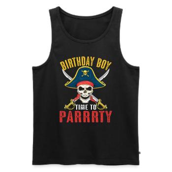 Birthday Boy Pirate Anniversaire d’enfant fils cadeau - Débardeur bio Premium Homme - noir - Devant - Michal (187cm)
