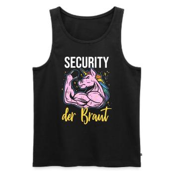 Security of the Bride Unicorn JGA Security Service - Men's Premium Organic Tank Top - black - Front - AI Model Male 178 light (178cm)