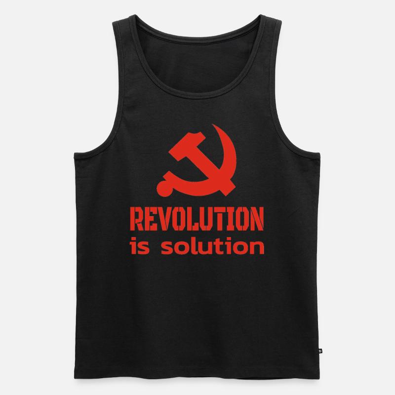 La révolution est la solution du slogan communiste - Débardeur bio Premium Homme - noir
