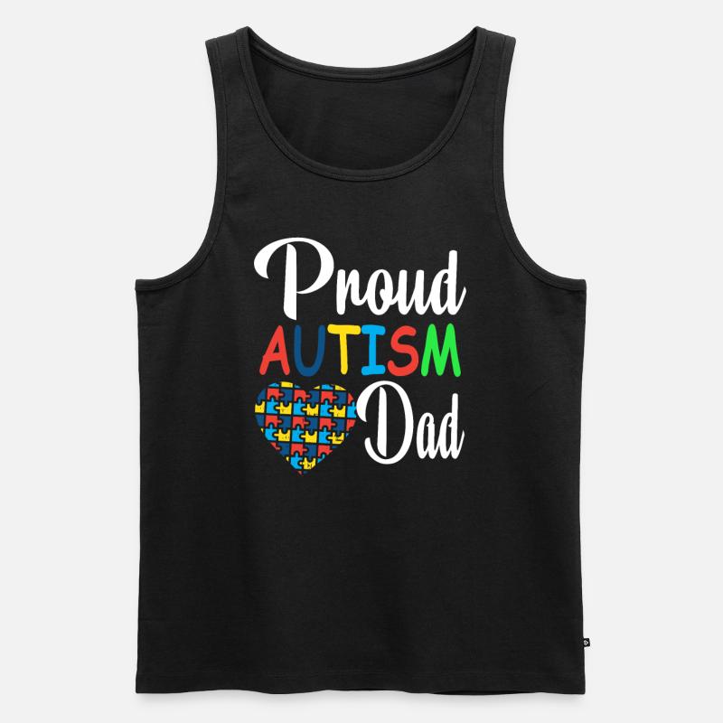 Stolzer Autismus Papa Vater - Männer Premium Bio Tank Top - Schwarz
