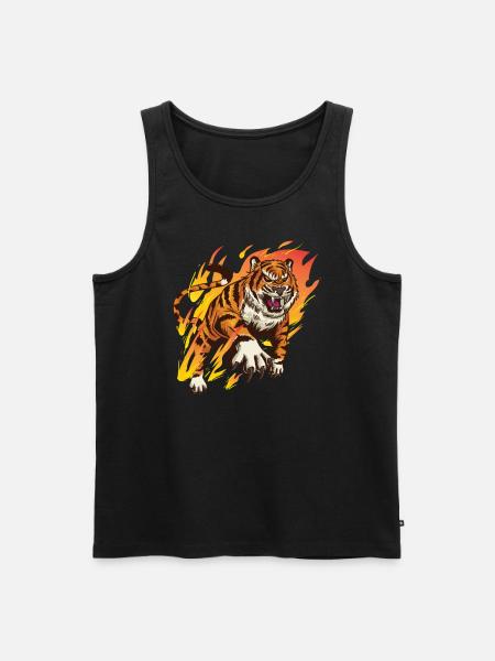 Tiger with flames - tiger lovers - Men's Premium Organic Tank Top - black