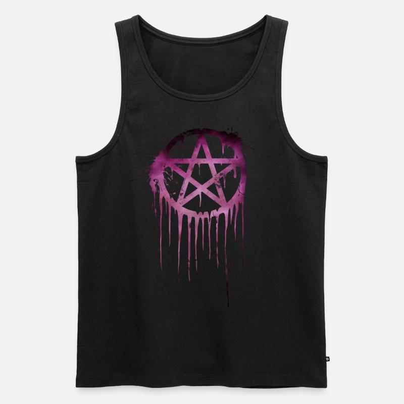 Pentagramm Splash 2 - Männer Premium Bio Tank Top - Schwarz