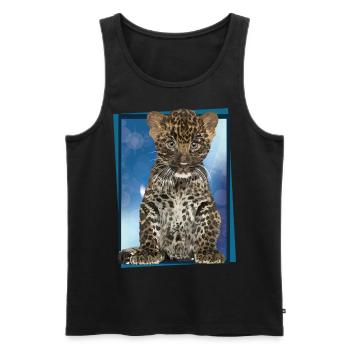 Leopard - Men's Premium Organic Tank Top - black - Front - AI Model Male 178 light (178cm)