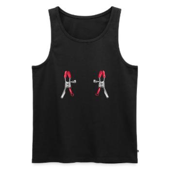 BDSM nipple clamps Bondage Roleplaying Fetish Vers - Men's Premium Organic Tank Top - black - Front - AI Model Male 178 light (178cm)