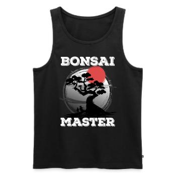 Bonsai Master Miniature Plants Trees Japanese - Men's Premium Organic Tank Top - black - Front - AI Model Male 178 light (178cm)