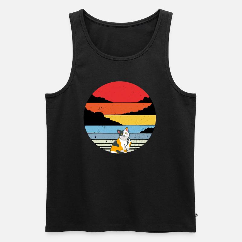 Katze Mittelfinger - Männer Premium Bio Tank Top - Schwarz