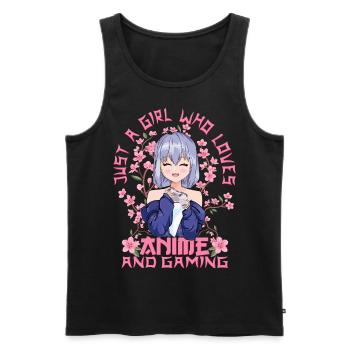Gamer Girl Anime - Kitschy Sakura japonais - Débardeur bio Premium Homme - noir - Devant - Michal (187cm)