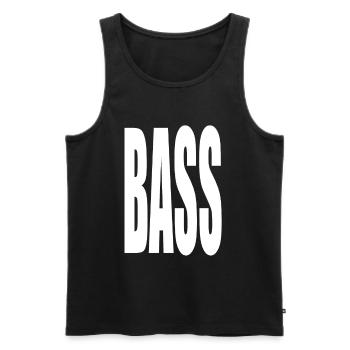 BASS TXT WHITE - Men's Premium Organic Tank Top - black - Front - Michal (187cm)