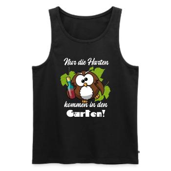 Lustig Sprüche Nur die Harten kommen in den Garten - Männer Premium Bio Tank Top - Schwarz - Vorne - AI Model Male 178 light (178cm)