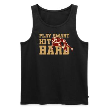 American Football Play Smart Hit Hard - Débardeur bio Premium Homme - noir - Devant - AI Model Male 178 light (178cm)