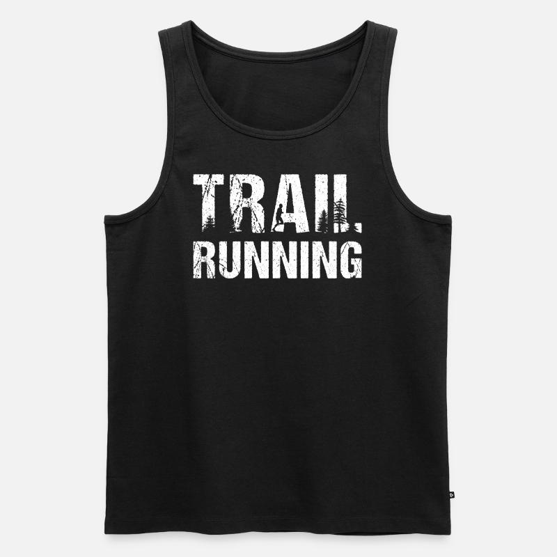 Trail Running - Männer Premium Bio Tank Top - Schwarz