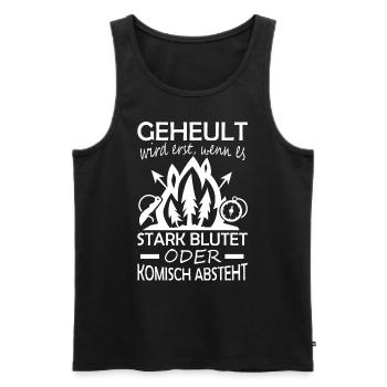 Geheult wird erst wenn es blutet Geocachen - Männer Premium Bio Tank Top - Schwarz - Vorne - AI Model Male 178 light (178cm)