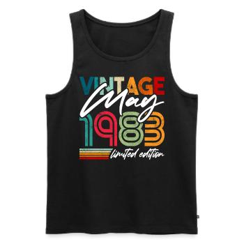 Vintage born May 1983 Birthday May 1983 - Men's Premium Organic Tank Top - black - Front - Michal (187cm)