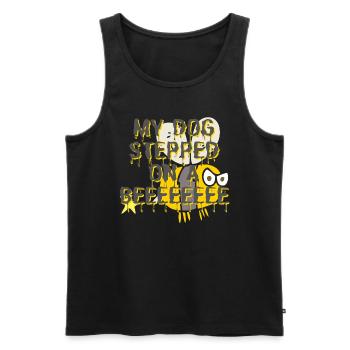my dog stepped on a bee mit Spendenaktion - Männer Premium Bio Tank Top - Schwarz - Vorne - AI Model Male 178 light (178cm)