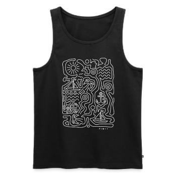 Summer vibes (weiss) - Männer Premium Bio Tank Top - Schwarz - Vorne - AI Model Male 178 light (178cm)