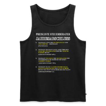 Preisliste Steuerberater Jahresabschluss - Männer Premium Bio Tank Top - Schwarz - Vorne - AI Model Male 178 light (178cm)