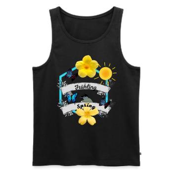 Frühling Spring - Männer Premium Bio Tank Top - Schwarz - Vorne - Michal (187cm)