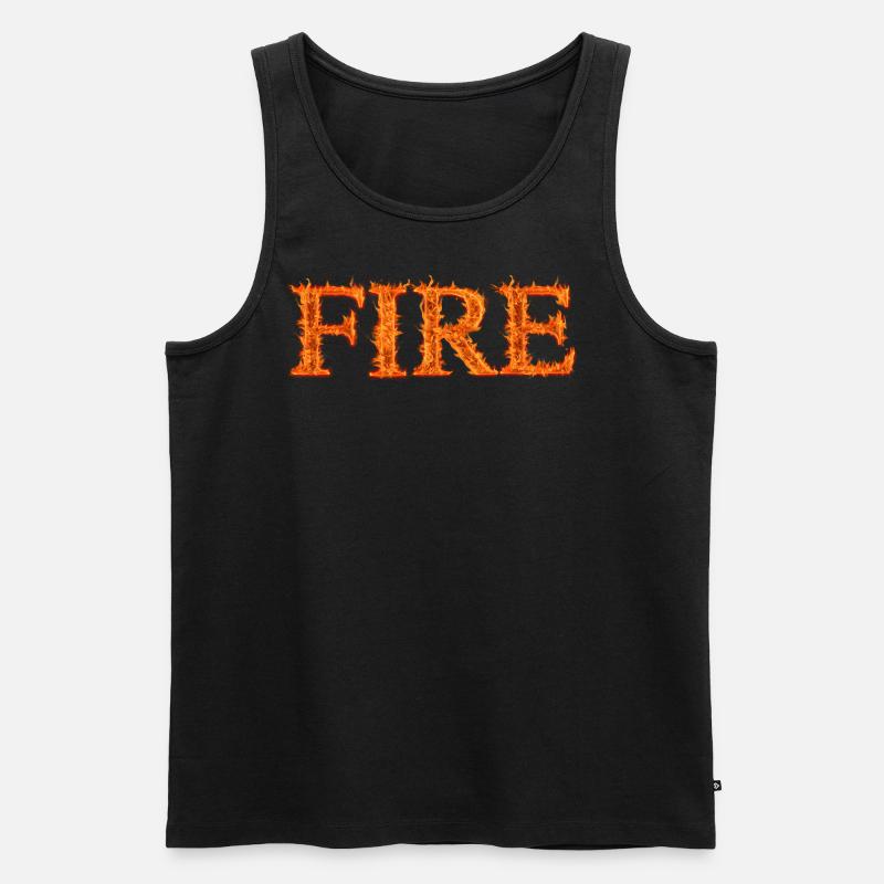 Flammender Text Design - Männer Premium Bio Tank Top - Schwarz