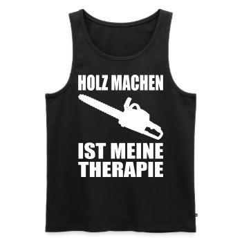 Forstwirt Holzfäller Kettensäge Wald Spruch - Männer Premium Bio Tank Top - Schwarz - Vorne - AI Model Male 178 light (178cm)