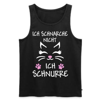Ich schnarche nicht ich schnurre - lustige Katze - Männer Premium Bio Tank Top - Schwarz - Vorne - Michal (187cm)