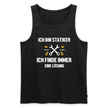 Statiker lustiger Spruch - Männer Premium Bio Tank Top - Schwarz - Vorne - AI Model Male 178 light (178cm)