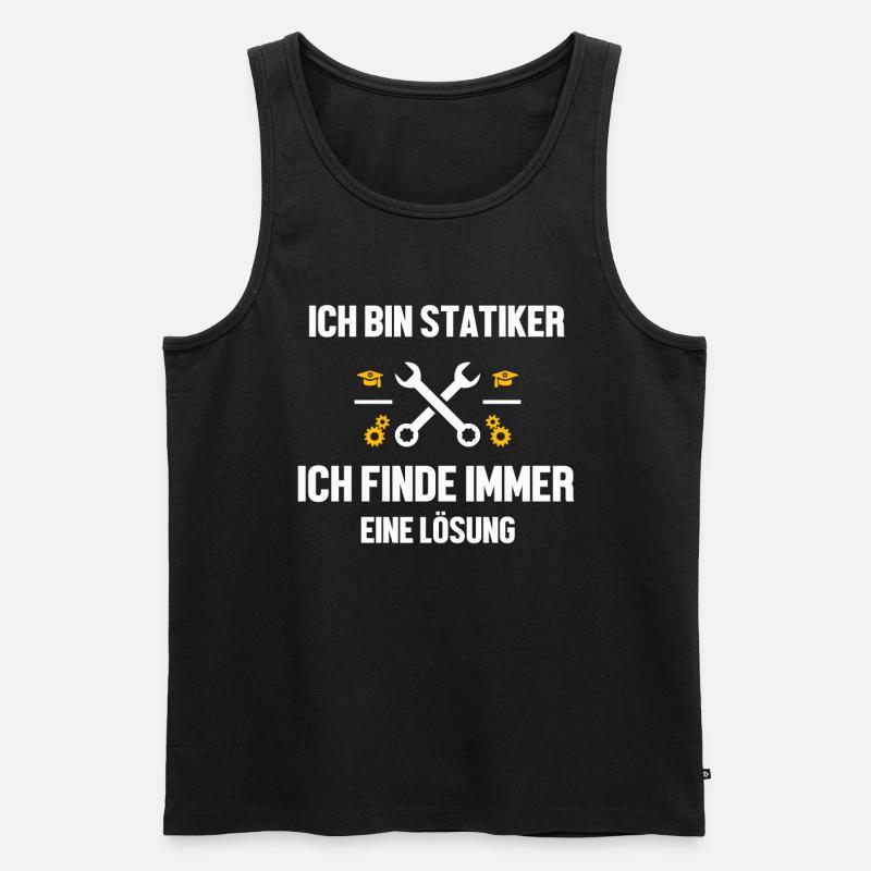 Statiker lustiger Spruch - Männer Premium Bio Tank Top - Schwarz