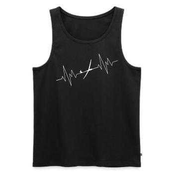 Segelflieger Herzschlag Segelflugzeug Pilot Flug - Männer Premium Bio Tank Top - Schwarz - Vorne - Michal (187cm)