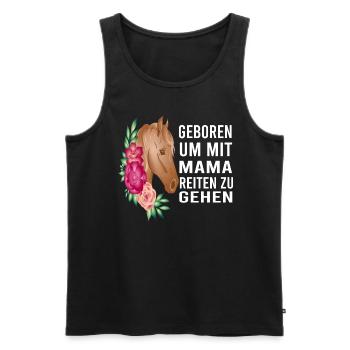 Baby - Geboren um mit Mama reiten zu gehen - Männer Premium Bio Tank Top - Schwarz - Vorne - AI Model Male 178 light (178cm)