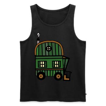 Trailer Hut House Leisure Camping Living - Men's Premium Organic Tank Top - black - Front - AI Model Male 178 light (178cm)