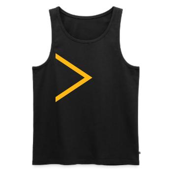 Gelber Pfeil - Männer Premium Bio Tank Top - Schwarz - Vorne - AI Model Male 178 light (178cm)