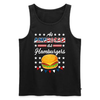 As American As Hamburgers 4th of July USA - Männer Premium Bio Tank Top - Schwarz - Vorne - Michal (187cm)