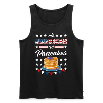 As American As Pancakes 4th of July USA - Männer Premium Bio Tank Top - Schwarz - Vorne - Michal (187cm)