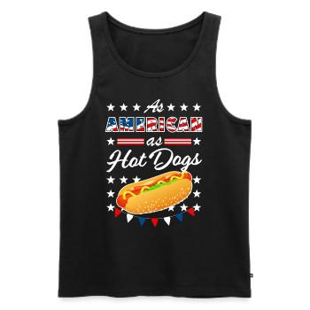 As American As Hot Dogs 4th of July USA - Männer Premium Bio Tank Top - Schwarz - Vorne - Michal (187cm)