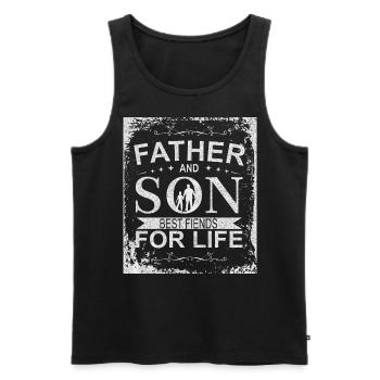 Father and Son best Friends Vater und Sohn - Men's Premium Organic Tank Top - black - Front - AI Model Male 178 light (178cm)