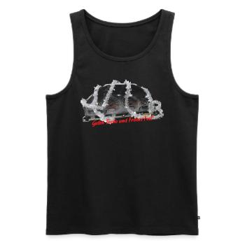 Guten Tacho und Frohes Fest! Gib' Gas! - Männer Premium Bio Tank Top - Schwarz - Vorne - Michal (187cm)