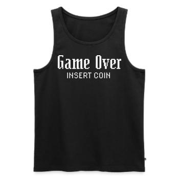 Game Over Insert Coin - Männer Premium Bio Tank Top - Schwarz - Vorne - AI Model Male 178 light (178cm)
