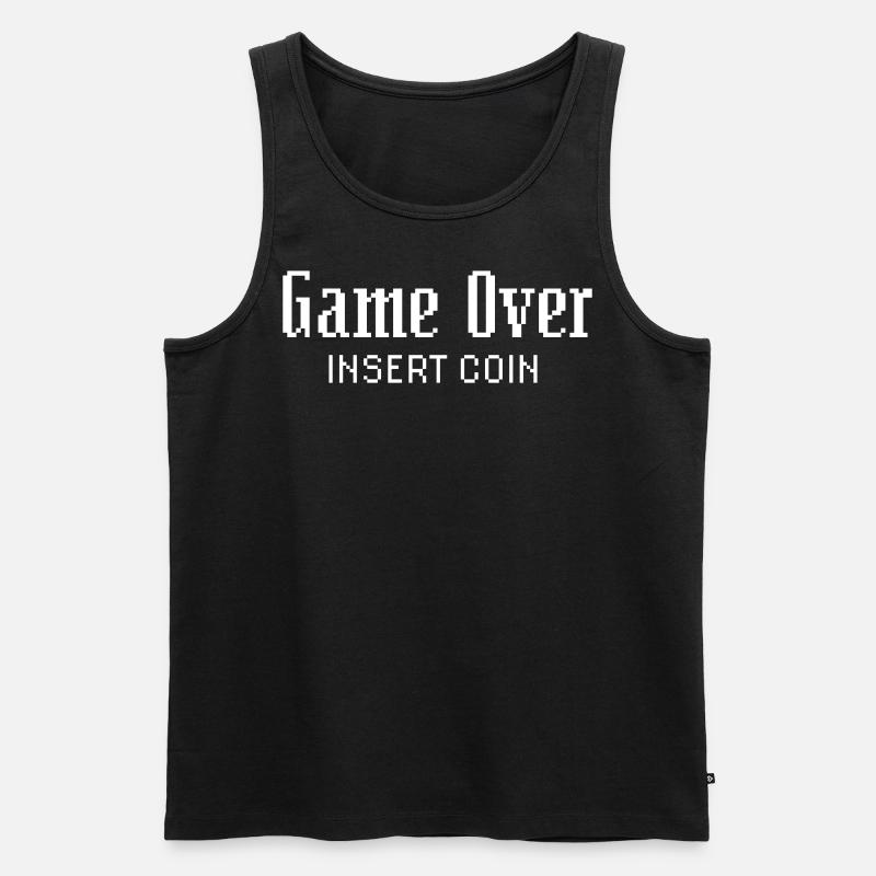 Game Over Insert Coin - Männer Premium Bio Tank Top - Schwarz