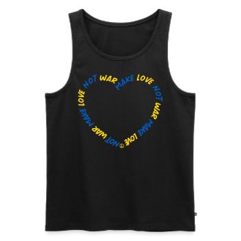 Faire l’amour Pas de guerre Paix Ukraine - Débardeur bio Premium Homme - noir - Devant - Michal (187cm)