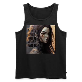 Don t wish for it work for it - Men's Premium Organic Tank Top - black - Front - Michal (187cm)