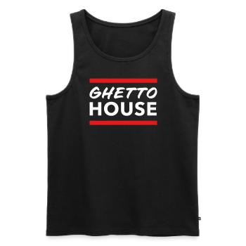 Ghetto House Music Minimalistisch Booty House - Männer Premium Bio Tank Top - Schwarz - Vorne - AI Model Male 178 light (178cm)