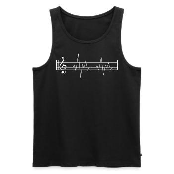 Heartbeat Notes Heartbeat Musician Gift - Men's Premium Organic Tank Top - black - Front - Michal (187cm)