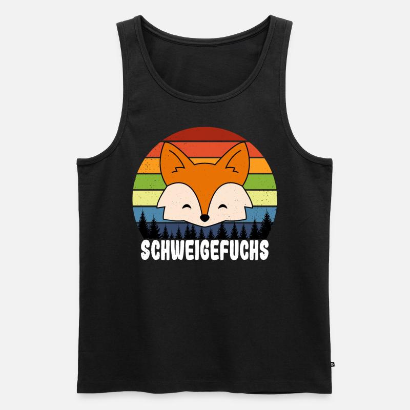 Grundschule Lehrer Schweigefuchs Geschenk - Männer Premium Bio Tank Top - Schwarz