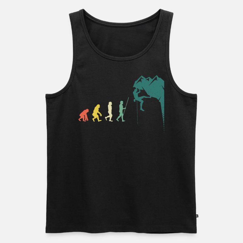 Boulderer Evolution Klettern Kletterwand - Männer Premium Bio Tank Top - Schwarz