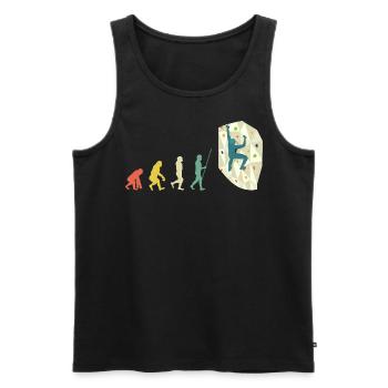 Boulderer Bouldern Evolution Geschenk - Männer Premium Bio Tank Top - Schwarz - Vorne - Michal (187cm)
